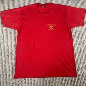 Vintage Single Stitch Fruit of the Loom Best L Boy Scout Troop 26 Pickerington